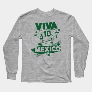 Vintage Mexican Football // Retro Grunge Mexico Soccer Long Sleeve T-Shirt